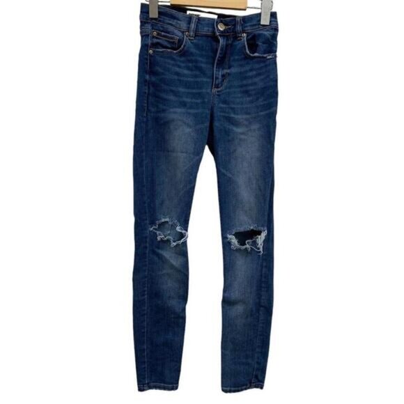 Garage Womens Blue Skinny Distressed Stretch Jeans Juniors Size 1​​ - Picture 1 of 8